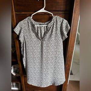 Black and white blouse